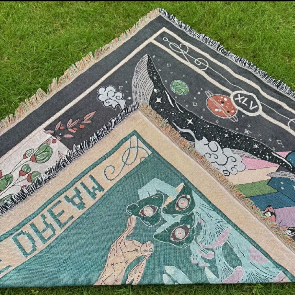 Whimsical 'DREAM' Throw Blanket / Tapestry NWT! - Picture 8 of 13